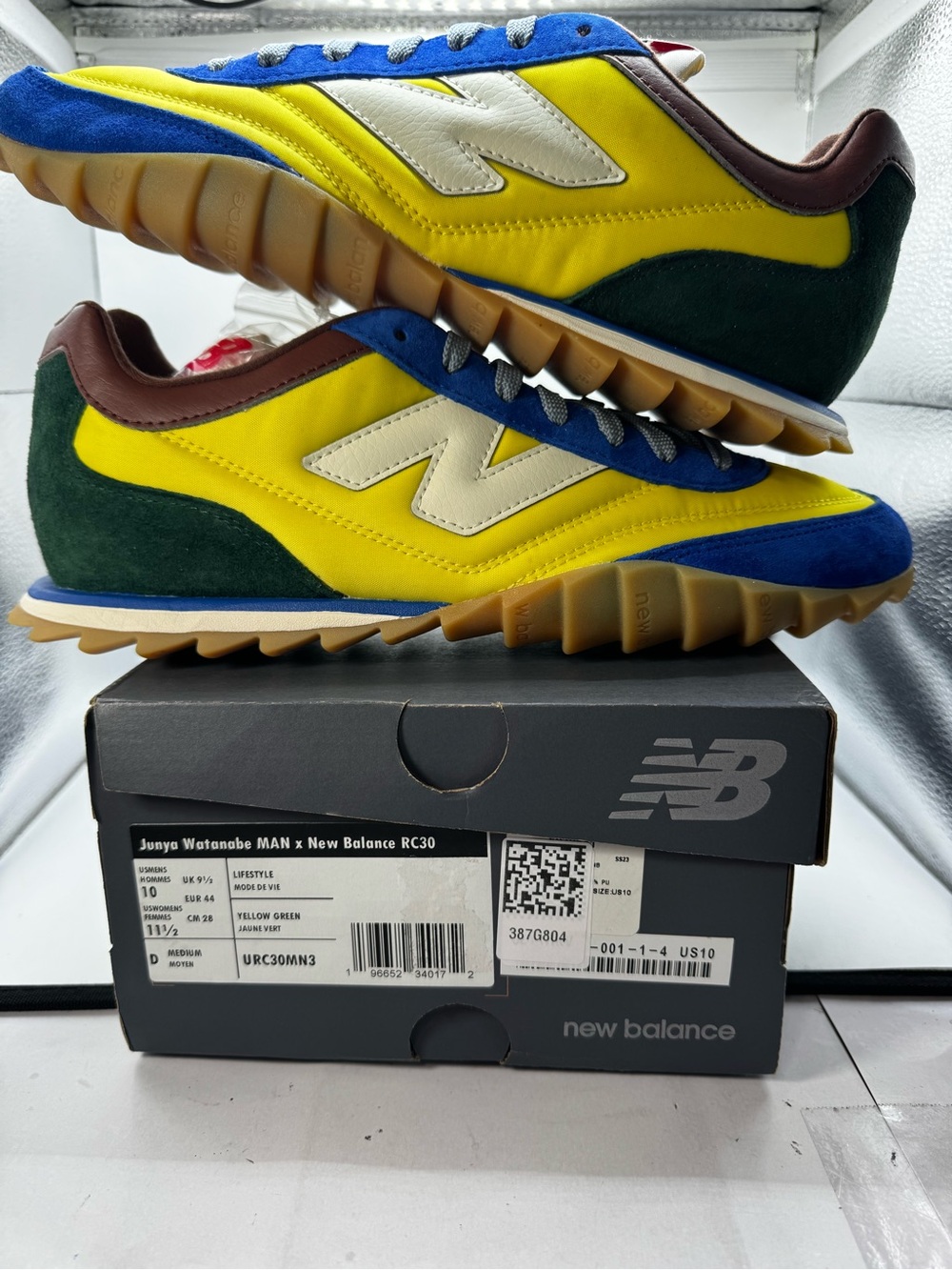 New Balance Junya Watanabe RC30 Men's Yellow/Green Retro Runner